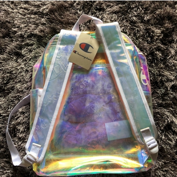 New Champion Supercize Clear Iridescent Large C Logo Backpack - Picture 3 of 3